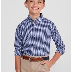 Vineyard Vines Navy and White Checkered Button Down Shirt